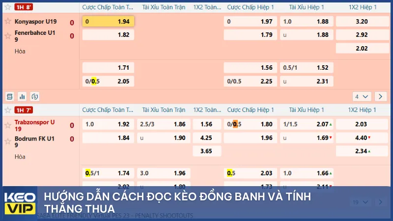 Hướng dẫn cách đọc kèo đồng banh và tính thắng thua